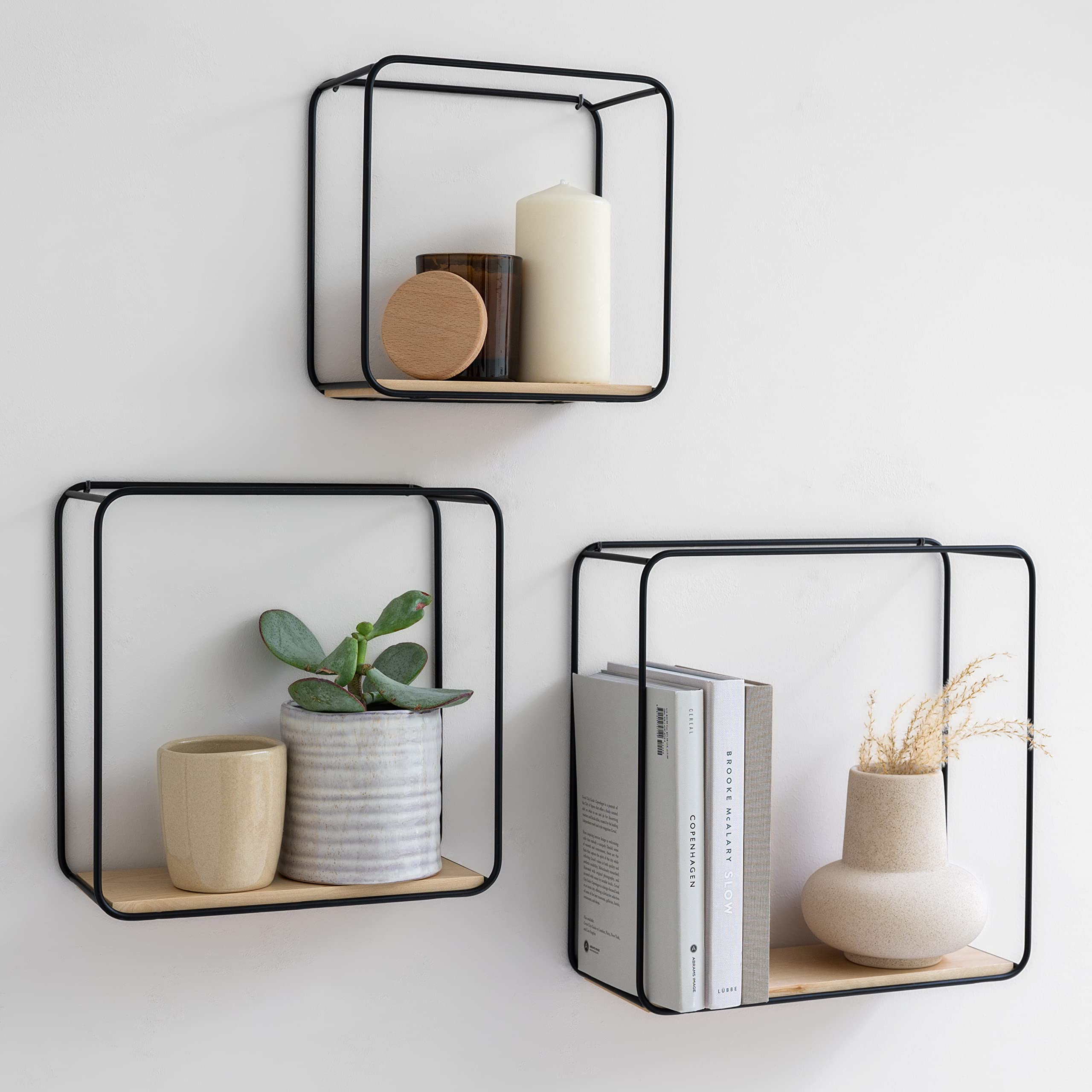 Amazon.com: Kazai. Wall Shelves -Jona- | 3-Part Shelving Unit Made
